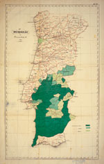 Distribuição das espécies florestais em Portugal segundo B. Barros Gomes: o sobro (1881).