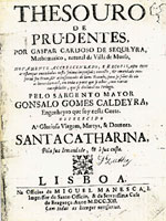 Frontispício da obra "Tesouro dos Prudentes"